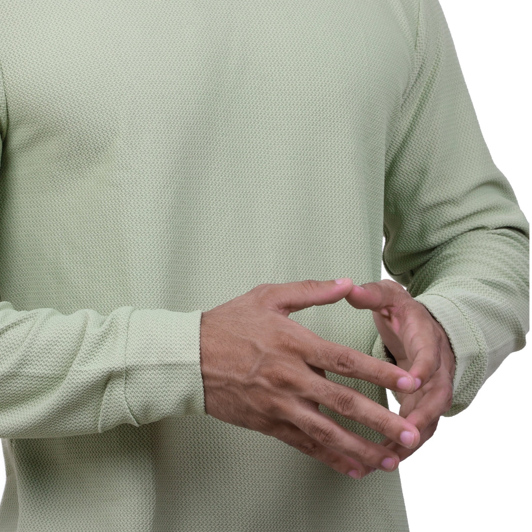 Textured Full Sleeves T-Shirt Pista