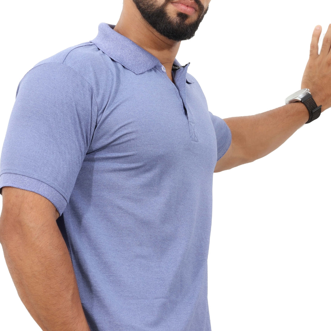 Men Polo T-Shirt Half Sleeves Blue