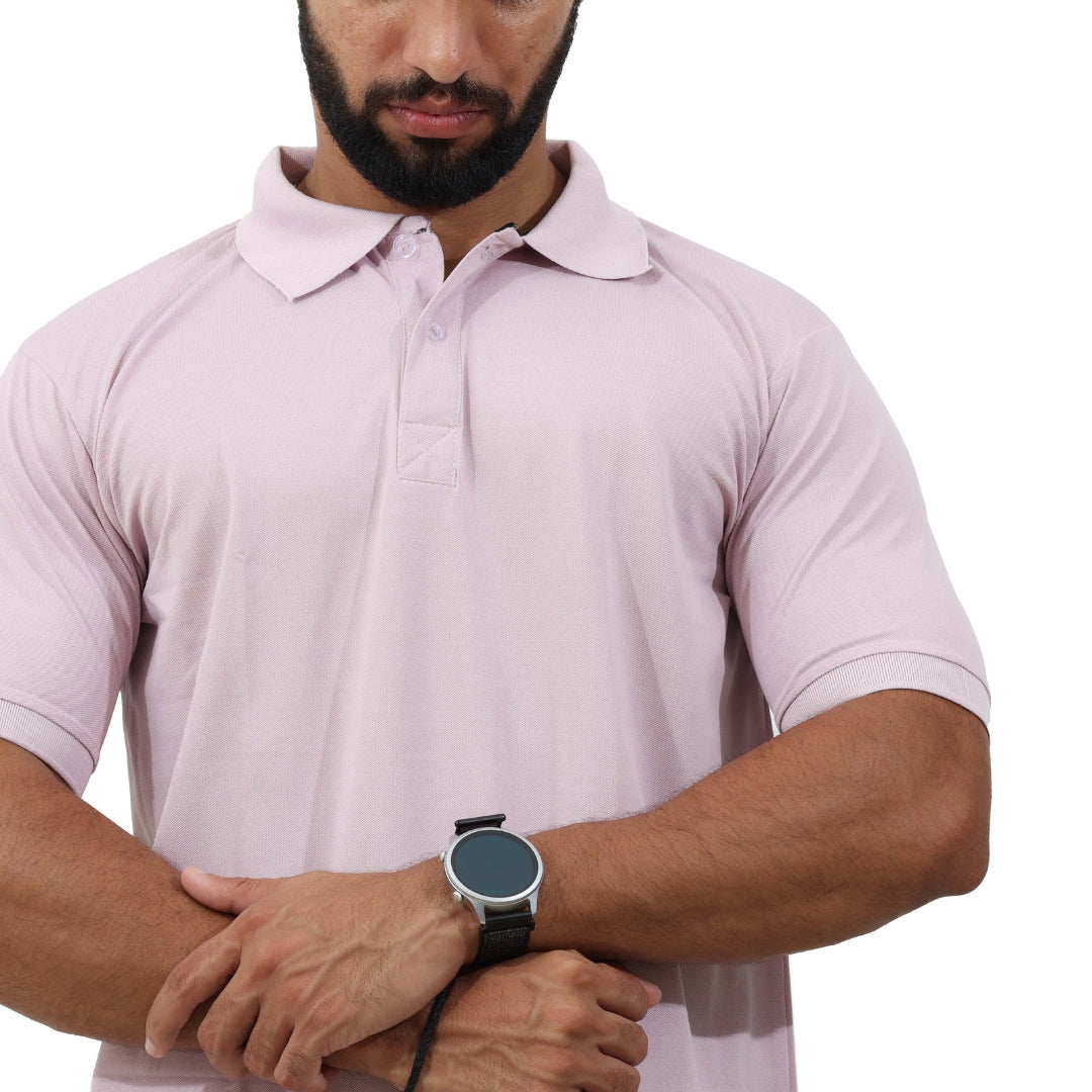 Men Polo T-Shirt Half Sleeves Lavendar