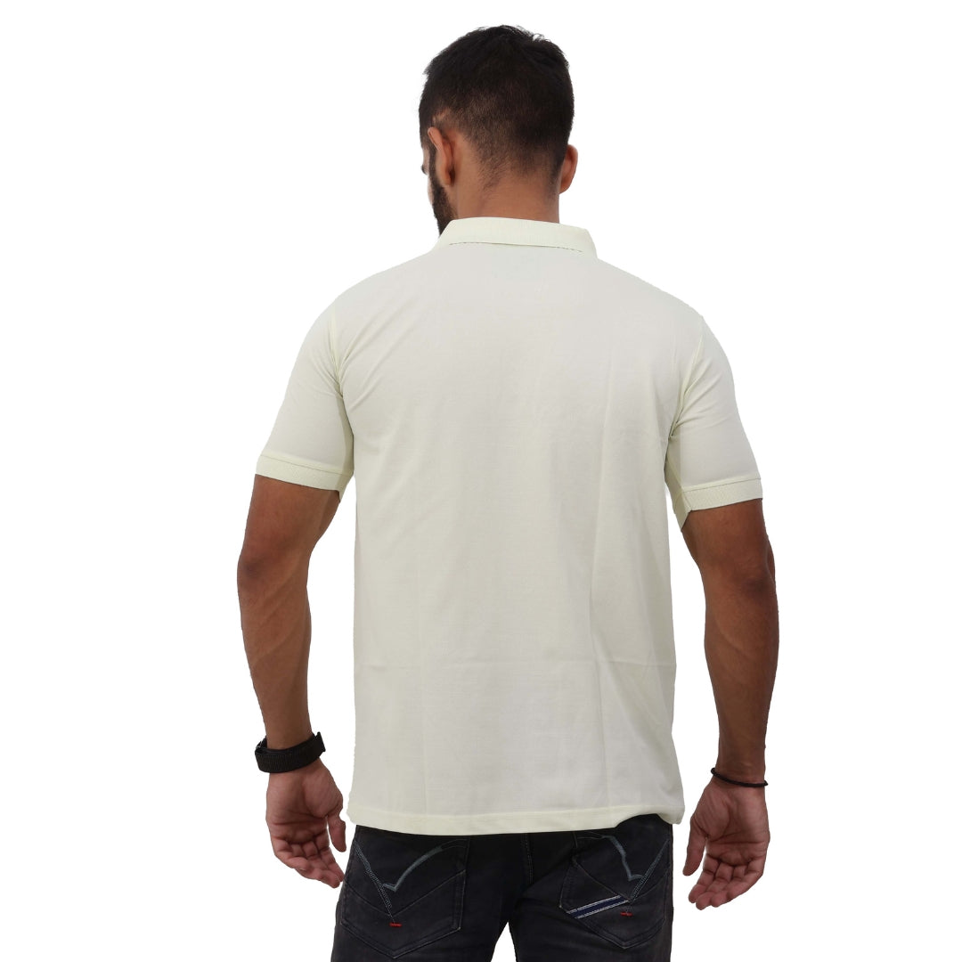 Men Polo T-Shirt Half Sleeves Lemon