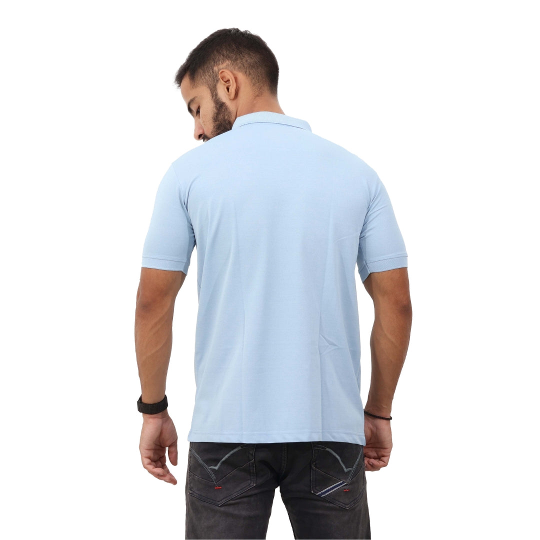 Men Polo T-Shirt Half Sleeves Sky
