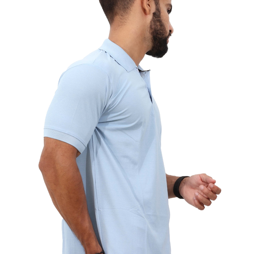 Men Polo T-Shirt Half Sleeves Sky