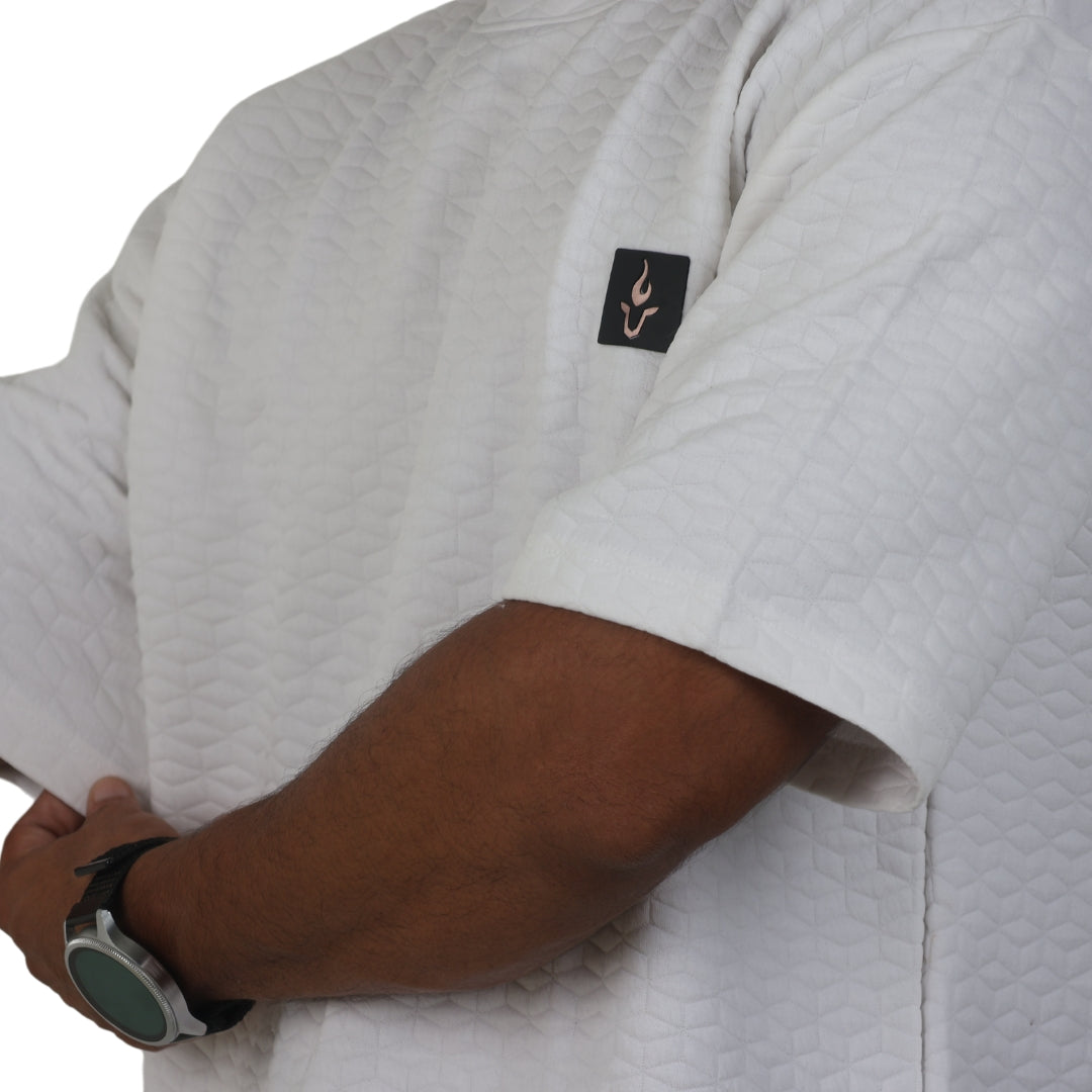 Men Textured oversized T-shirt White