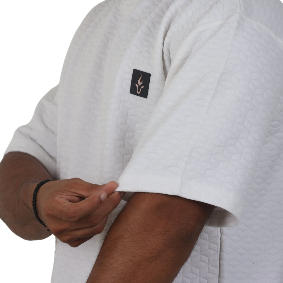 Men Textured oversized T-shirt White