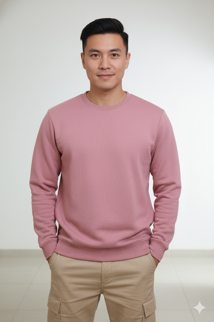 Men’s Solid Sweatshirt | Heavy 3-Thread Winter Sweatshirt | Warm & Comfortable
