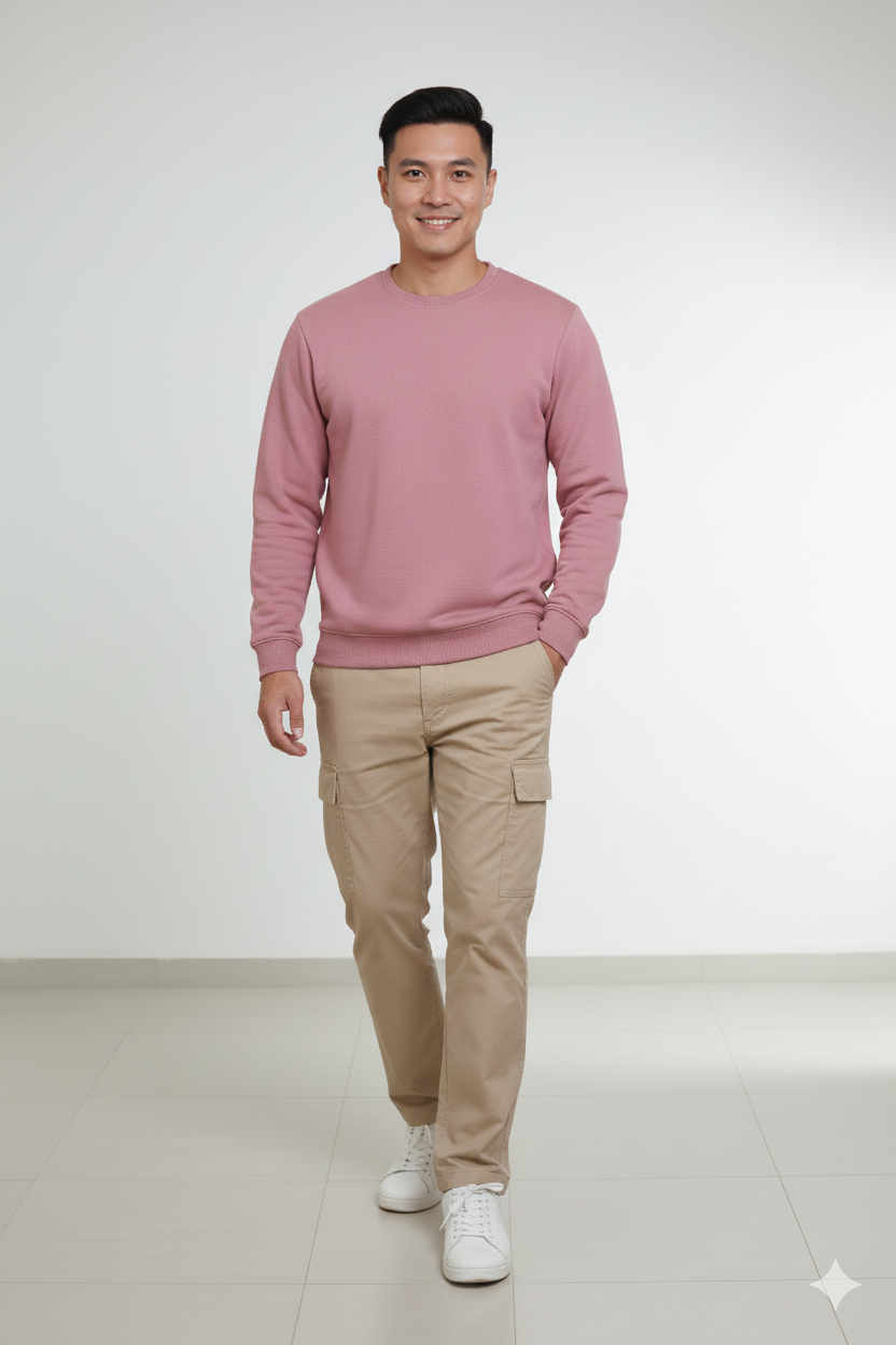 Men’s Solid Sweatshirt | Heavy 3-Thread Winter Sweatshirt | Warm & Comfortable