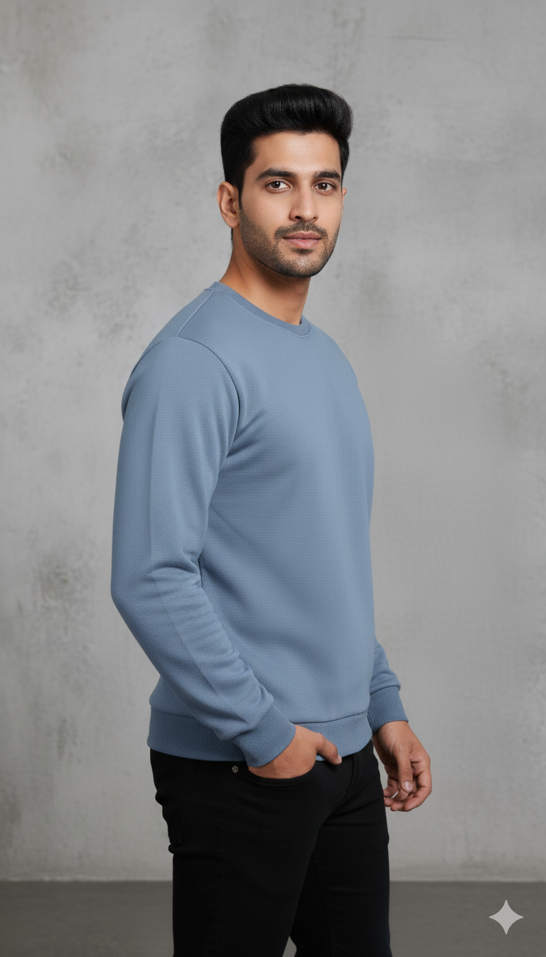 Men’s Solid Sweatshirt | Heavy 3-Thread Winter Sweatshirt | Warm & Comfortable