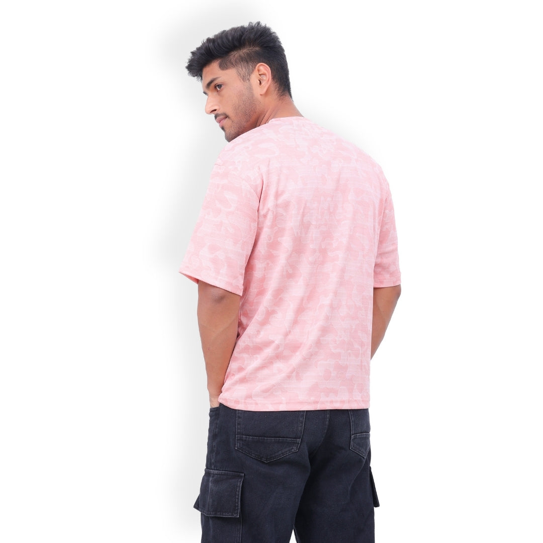 Life is Good Oversized T-shirt for Men Pink