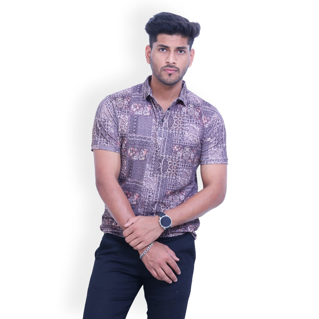 Printed 3 Button Polo T-shirt for Men
