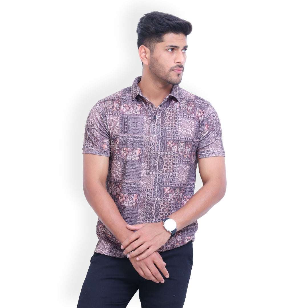 Printed 3 Button Polo T-shirt for Men