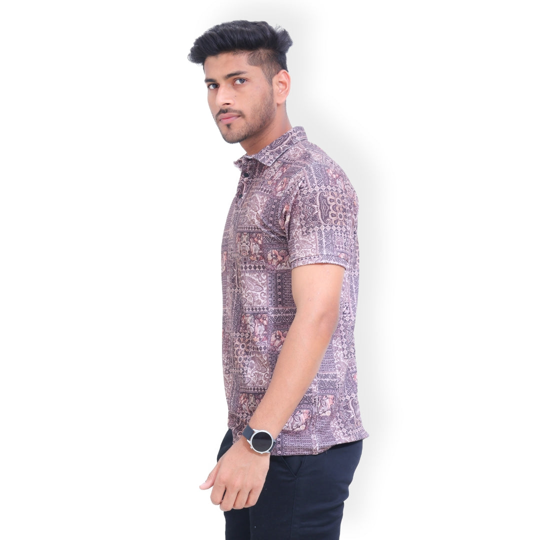 Printed 3 Button Polo T-shirt for Men