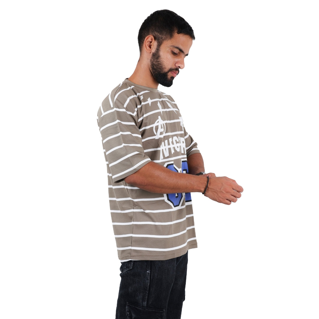 Brown Avengers Oversized T-shirt for Men