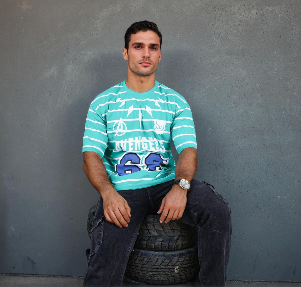 Mint Green Avengers Oversized T-shirt for Men