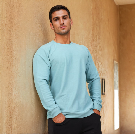 Textured Full Sleeves T-Shirt Sky