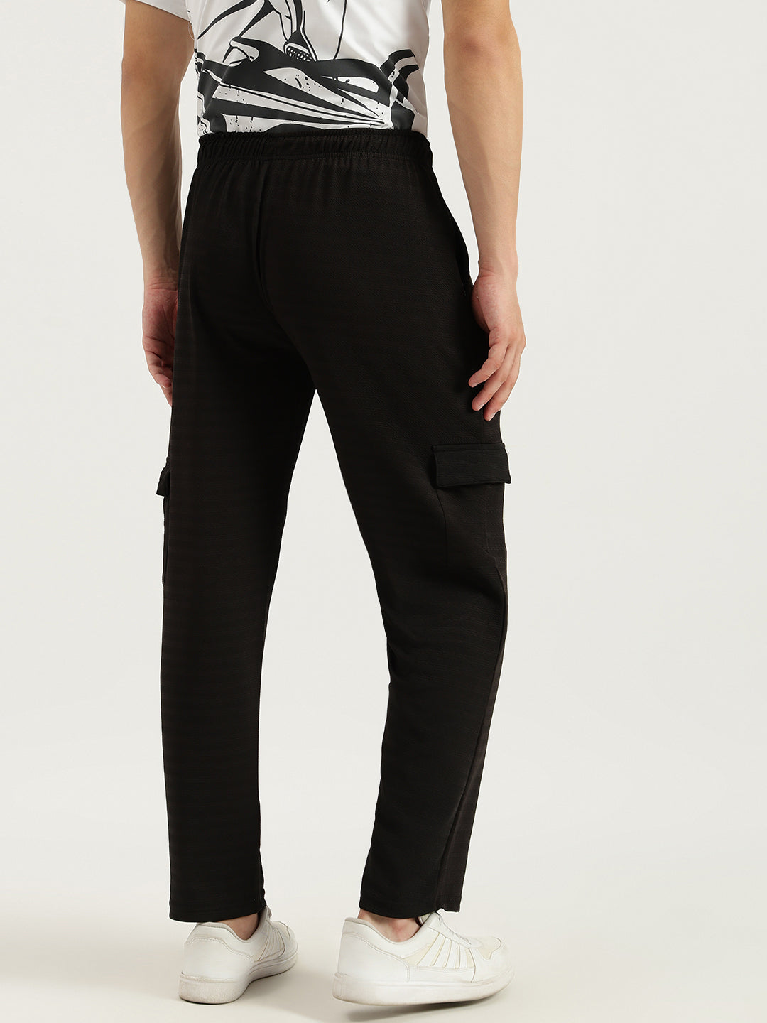 Men Regular Fit Cargo Pants | Black