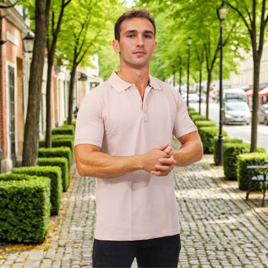 Men Polo T-Shirt Half Sleeves Pink