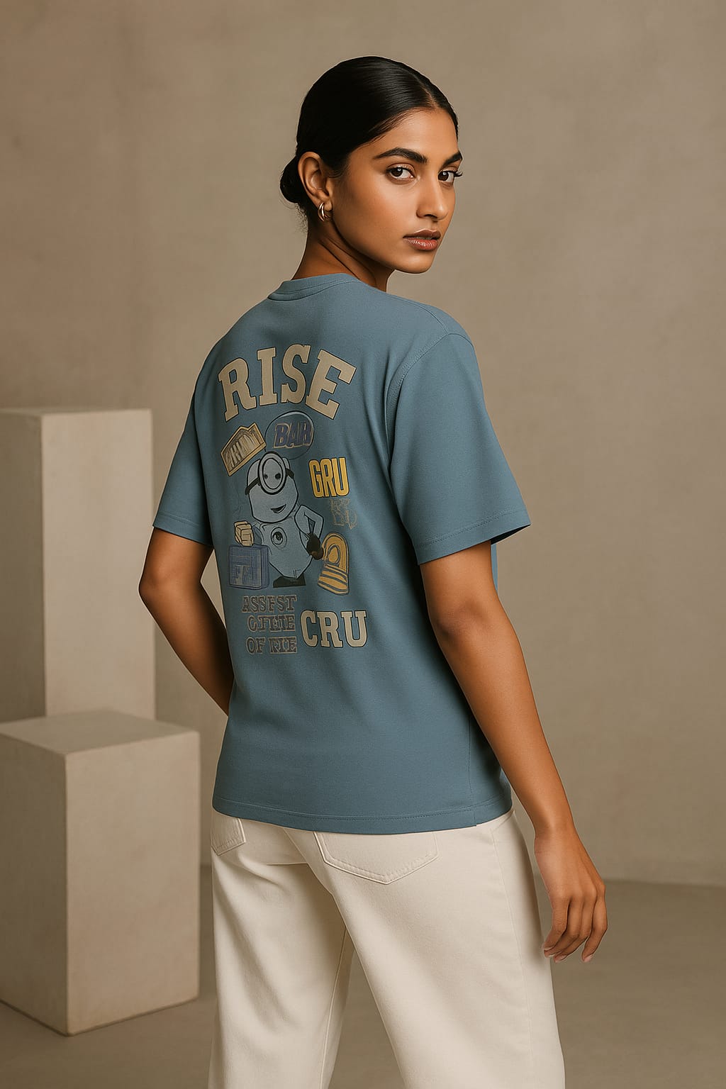 Minion Premium Oversized T-shirt | 240 GSM | Blue