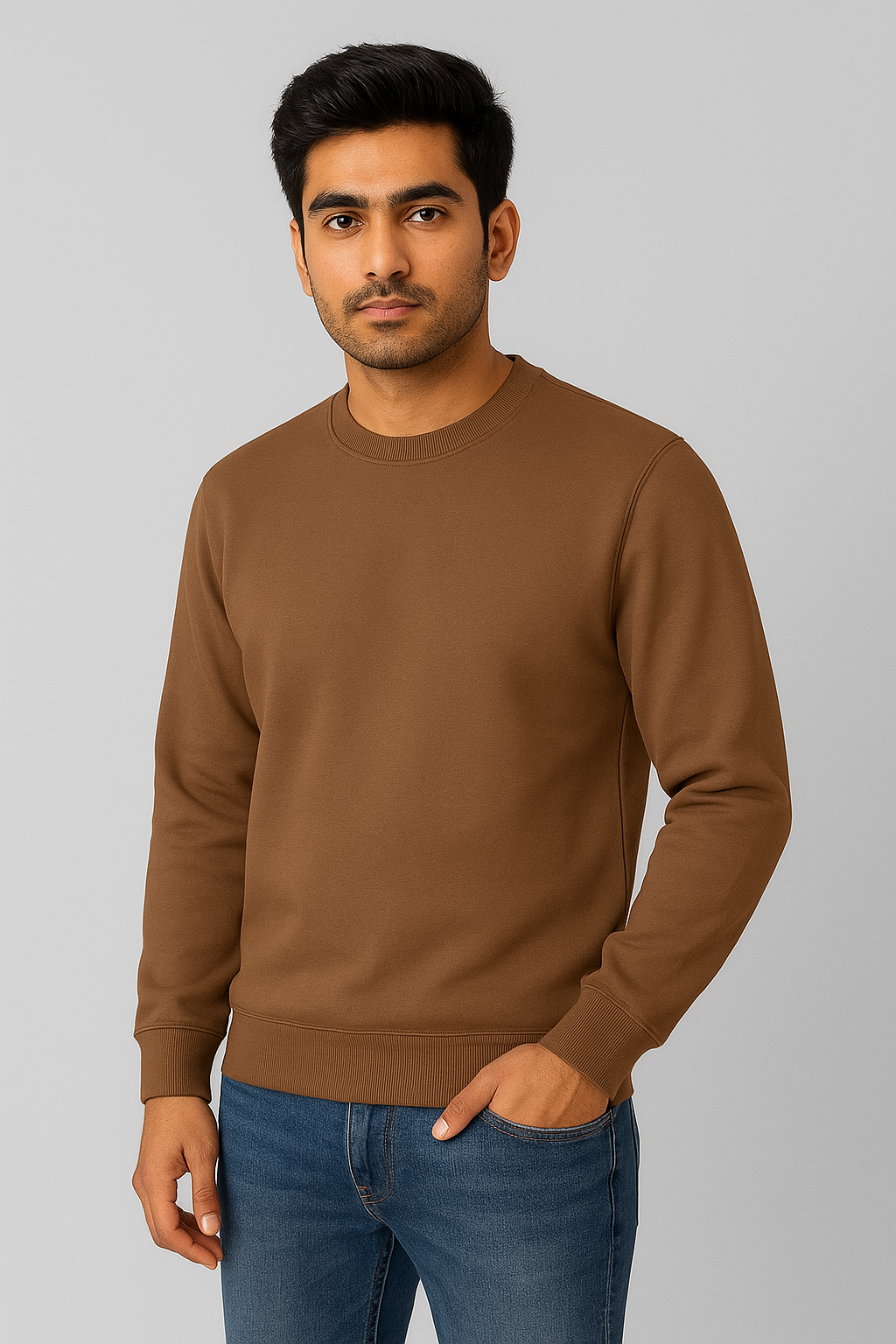 Men’s Solid Sweatshirt | Heavy 3-Thread Winter Sweatshirt | Warm & Comfortable