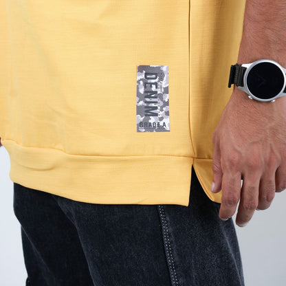 Men Solid Oversized T-shirt Yellow