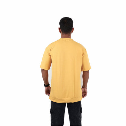 Men Solid Oversized T-shirt Yellow