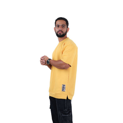 Men Solid Oversized T-shirt Yellow