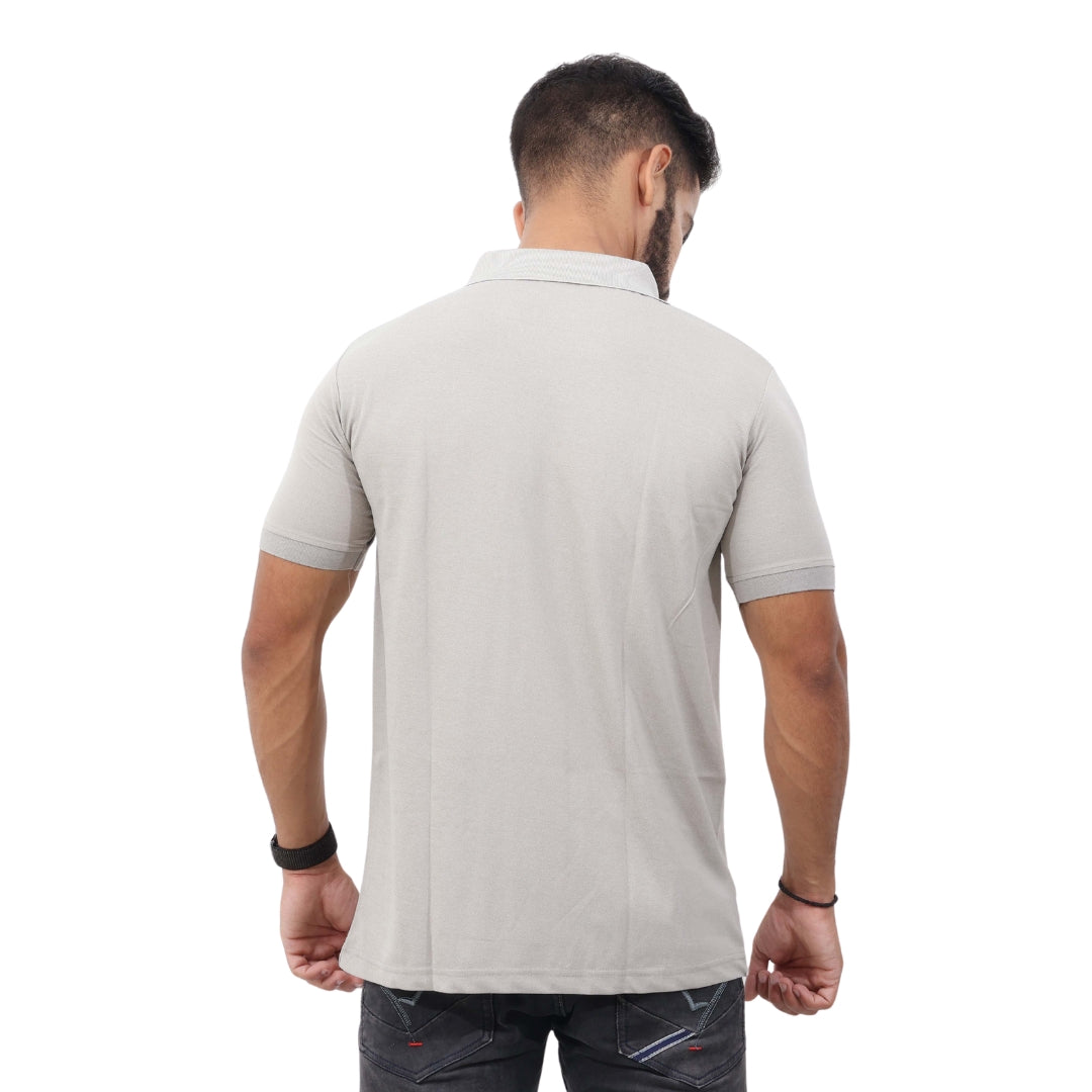 Men Polo T-Shirt Half Sleeves Grey