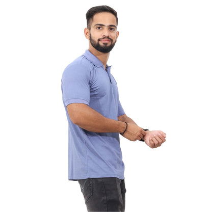 Men Polo T-Shirt Half Sleeves Blue