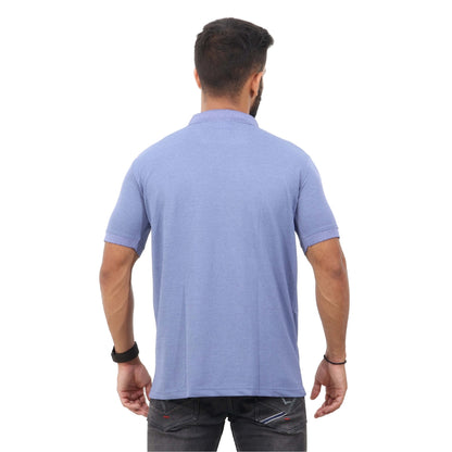 Men Polo T-Shirt Half Sleeves Blue