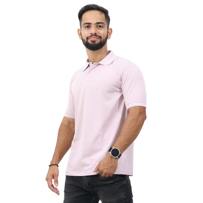 Men Polo T-Shirt Half Sleeves Lavendar