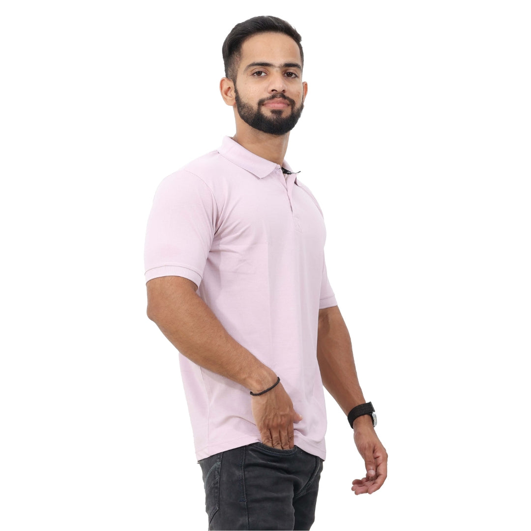 Men Polo T-Shirt Half Sleeves Lavendar