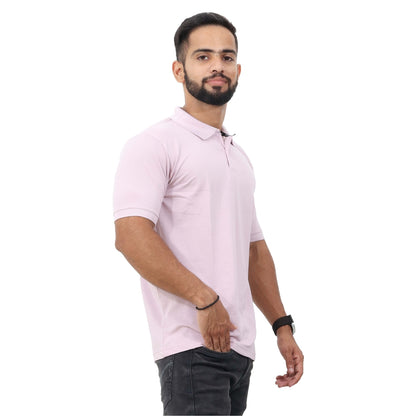 Men Polo T-Shirt Half Sleeves Lavendar