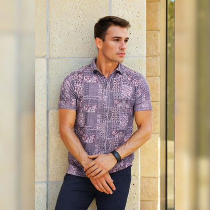 Printed 3 Button Polo T-shirt for Men