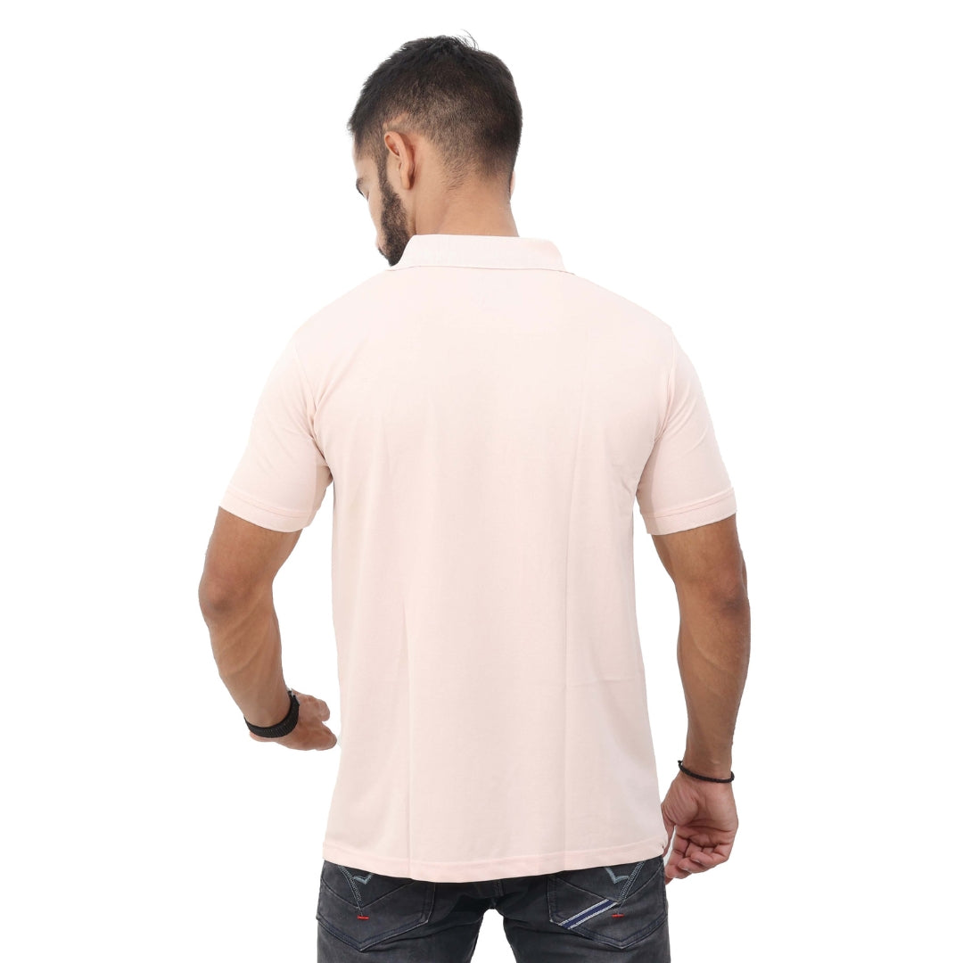 Men Polo T-Shirt Half Sleeves Pink