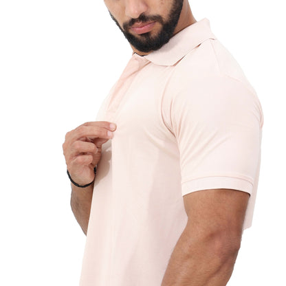 Men Polo T-Shirt Half Sleeves Pink