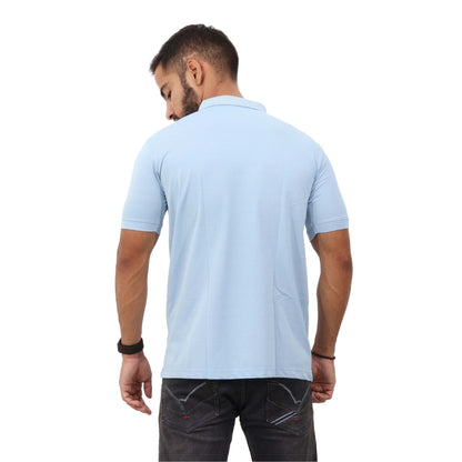 Men Polo T-Shirt Half Sleeves Sky