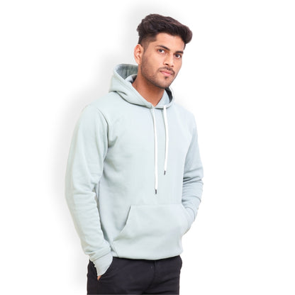 Men Solid Regular Fit Hoodie Green