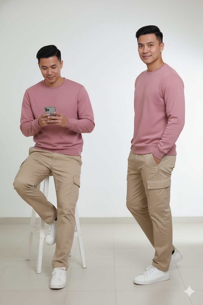 Men’s Solid Sweatshirt | Heavy 3-Thread Winter Sweatshirt | Warm & Comfortable