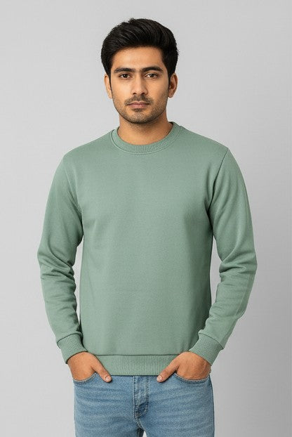 Men’s Solid Sweatshirt | Heavy 3-Thread Winter Sweatshirt | Warm & Comfortable