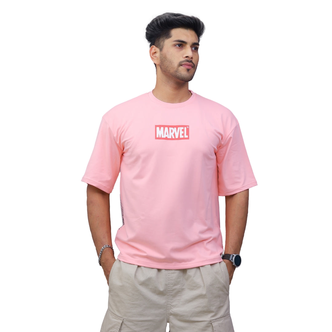 Spiderman Front & Back print Oversized T-shirt Pink