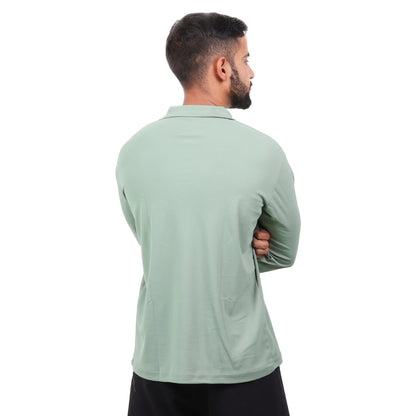 Men Polo T-Shirt Full Sleeves Pista Green