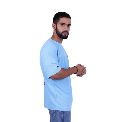 Sky Pizza Invasion Back Print Oversized T-shirt