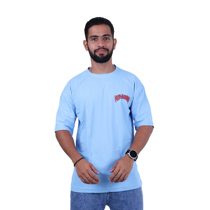 Sky Pizza Invasion Back Print Oversized T-shirt