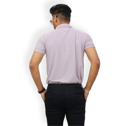 Textured Polo T-shirt for Men Lavender
