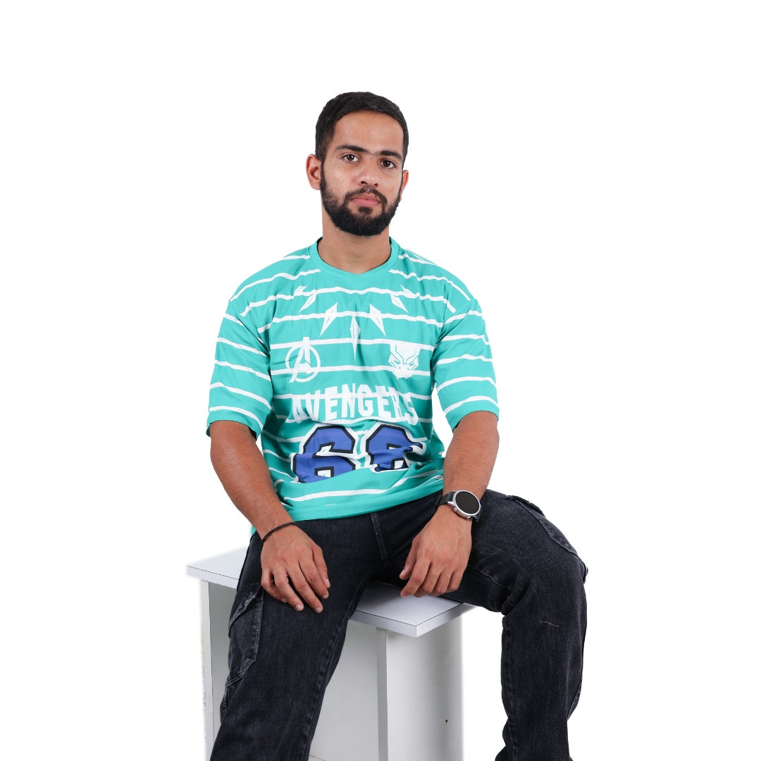 Mint Green Avengers Oversized T-shirt for Men