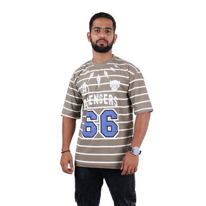 Brown Avengers Oversized T-shirt for Men