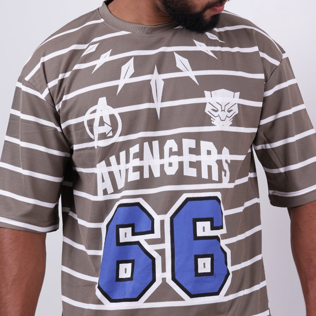 Brown Avengers Oversized T-shirt for Men