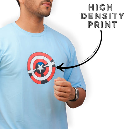 Front & Back print Oversized T-shirt Blue