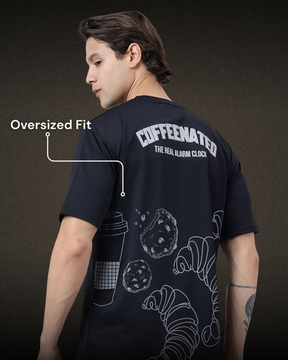 Coffeenated Premium Oversized Unisex T-shirt | 240 GSM Imported Looper | Black