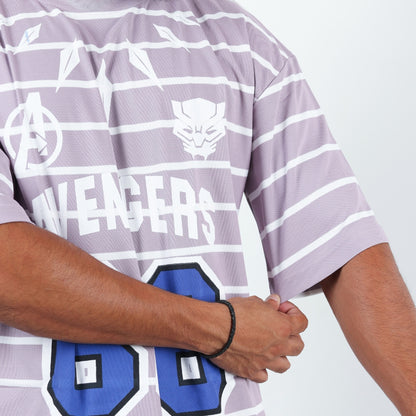 Lavendar Avengers Oversized T-shirt for Men