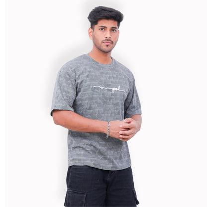 Life is Good Oversized T-shirt for Men Grey